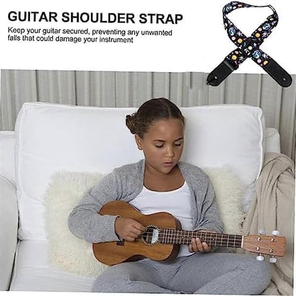 Ukulele-stropp, justerbar stropp for ukulele og barnegitarrer