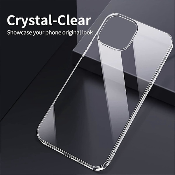 Sæt med 4 ultra-tynde, bløde TPU gel covers til iPhone 13 (6,1\") og 2 skærmbeskyttere i hærdet glas til iPhone 13 (6,1\")