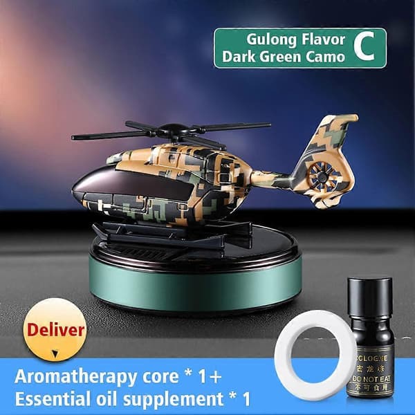 Solar Roterende Helikopter Bil Parfyme Aromaterapi For Dashbord Gave Blue
