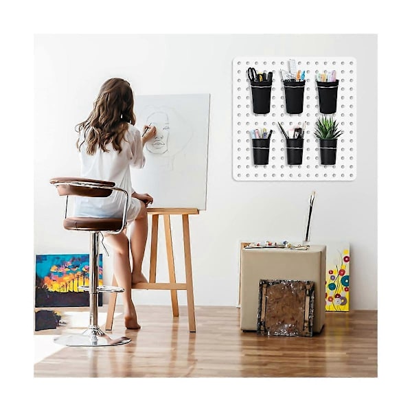 Pegboard-bakker Pegboard-kopper med kroge og løkker 12-pak, Pegboard-organiseringsudstyr, Pegboard T