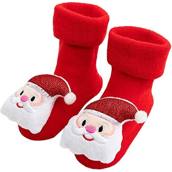 Babysokker Jul Barnes Vinter Fortykket Frotte Sokker Rød