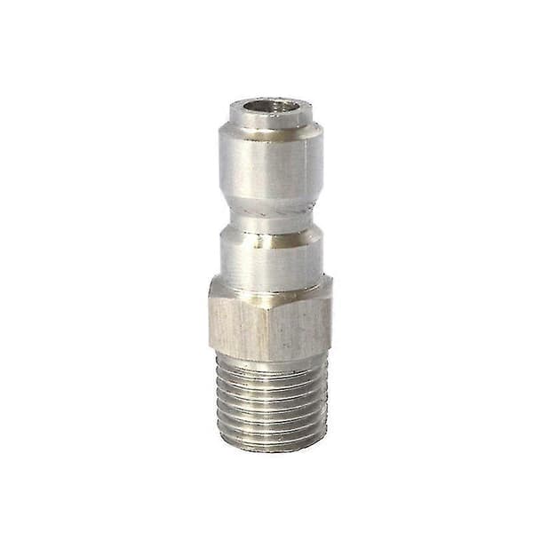 Högtryckstvättkoppling, snabbkopplingsplugg, 1/4 tums hane Npt-koppling, 5000 Psi, 2 st silver