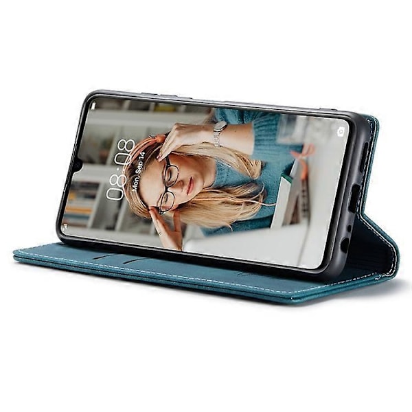 CASEME 013-serien Kompatibel med Huawei P30 Stötsäkert PU Läder Ställ Skydd Anti-repa Plånboksfodral Blue