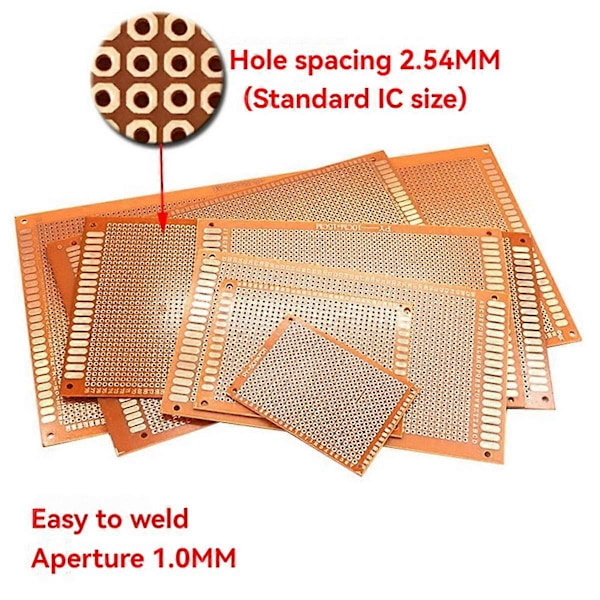 30 stk. Prototype PCB Universal Board 5x7cm Enkeltsidet Printkort DIY Elektronisk Sæt