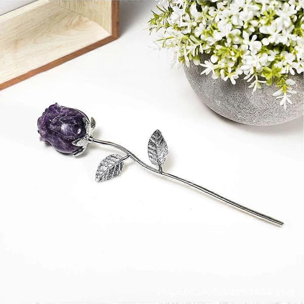 Kunstig Roseblomstdekor - 15 cm Lang Stil - Hjemmekontorgave D