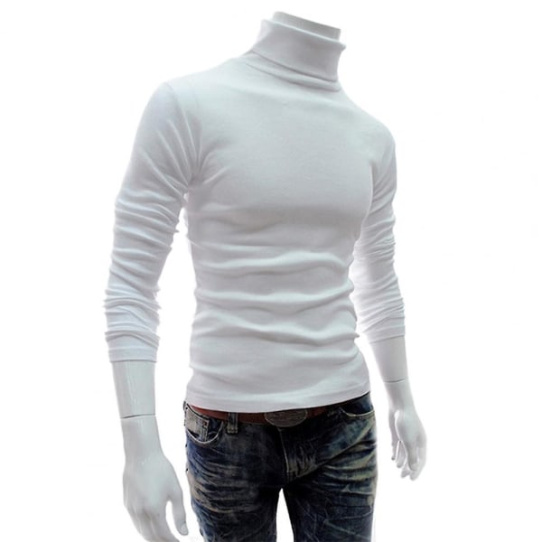 Toppe Sweaters Strikket Pullover Langærmet Rullekrave Herre Pullover Blød Strækbar Strikket Trøje Til Efterår Vinter Strikkede Sweaters Royal Blue M