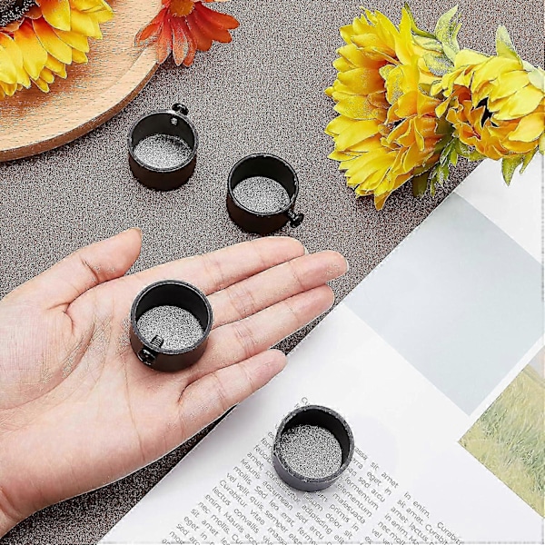 4 stk Gardinstang Topper Svart Metall Gardinstang Topper Topper med Skruer 28mm Sylindriske Gardinstang Topper Hoder for Hjem Kontor Gardin Tilbehør