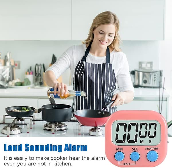 Magnetisk kökstimer med stor LCD-skärm, timers för matlagning, studier, högt alarm och nedräkningstimer