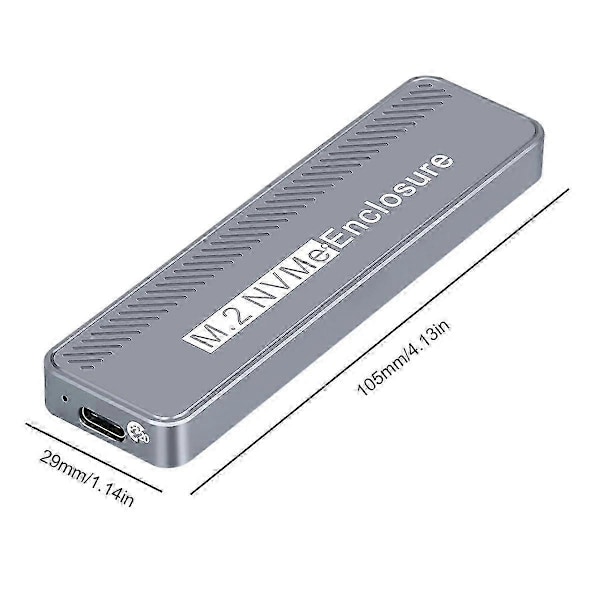 USB 3.2 Gen2x2 20Gbps M.2 NVMe SSD Kabinett med UASP/TRIM Støtte, USB-C Ekstern Harddisk Kasse for PC & Laptop