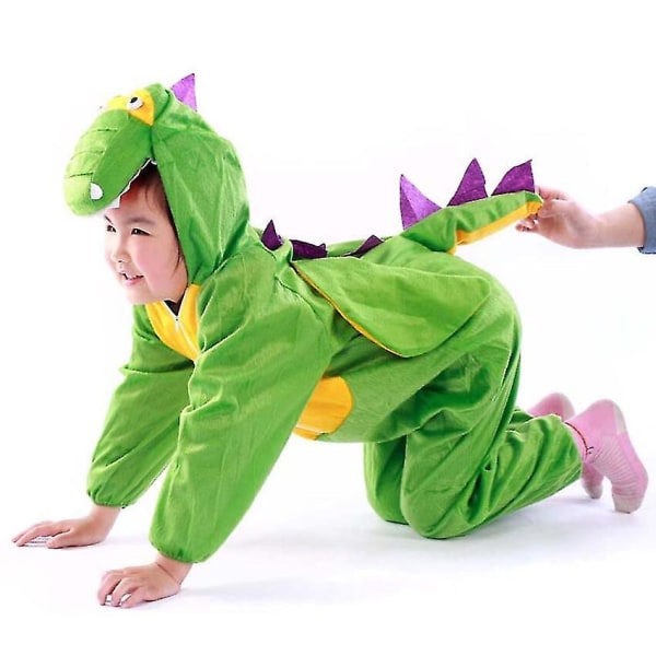 2022 Nye Barn Dinosaur Halloween Kostymer For Barn Karneval Fest Jumpsuit Voksen Dyr Velvet Boy Scene Barnedagsgave 120CM