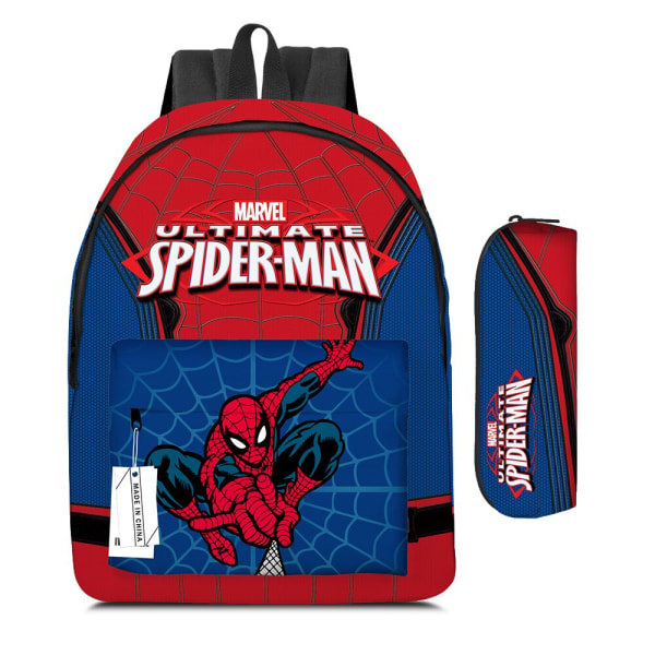 2 stk Spiderman Superhelt Barn Skoleveske Gutter Jenter Gaver Dark Green One Size