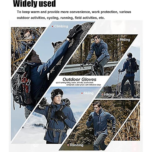 Vindtætte varme handsker til mænd, vinterfleece, udendørs ridning, elektrisk motorcykel S-xl Purple L