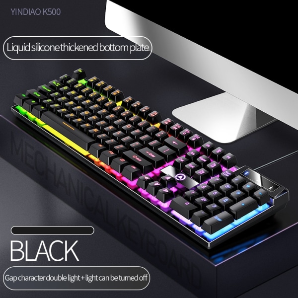 104 taster Gaming Mekanisk tastatur Kablet til PC Gaming Desktop Computer tilbehør White purple