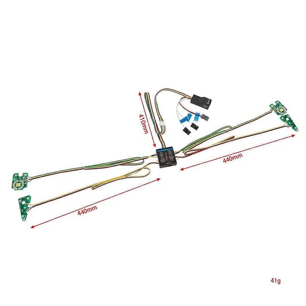 LED Lyssystem Front & Bak Lampegruppe for TRX4 -4 1/10 RC Crawler Bil Blinklys Bremselys