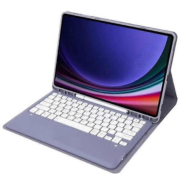 A810B Yhteensopiva Samsung Galaxy Tab S9 FE+ 12.4\" X610 / X616 Irrotettava Bluetooth-näppäimistökotelo Kynäpaikka Tablettikotelo Purple