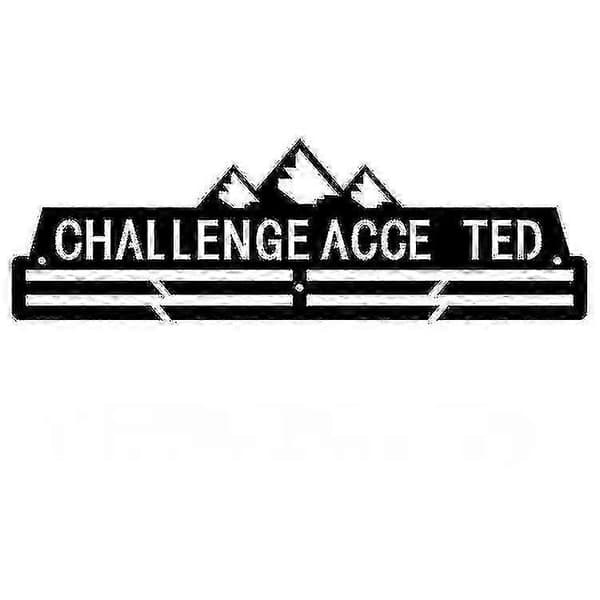 Mitaliteline, näyttöteline, ripustusteline, mitalit, musta challenge acce ted