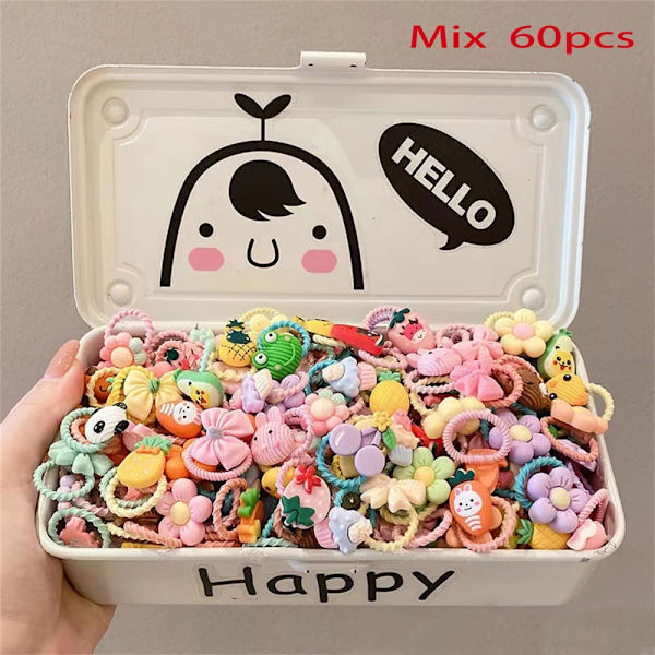 40/50/60 stk./parti Børn Hårpynt Tegneserie Elastiske Hårbånd Baby Hovedreb Lille Dyr Søde Piger Hovedbeklædning 60PCS