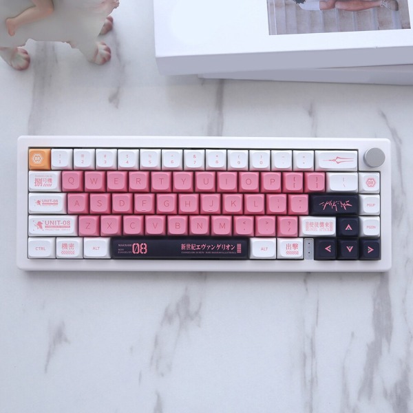 PBT keycap Engelsk 133/127 taster sommer is keycap rampete katt keycap Rose White