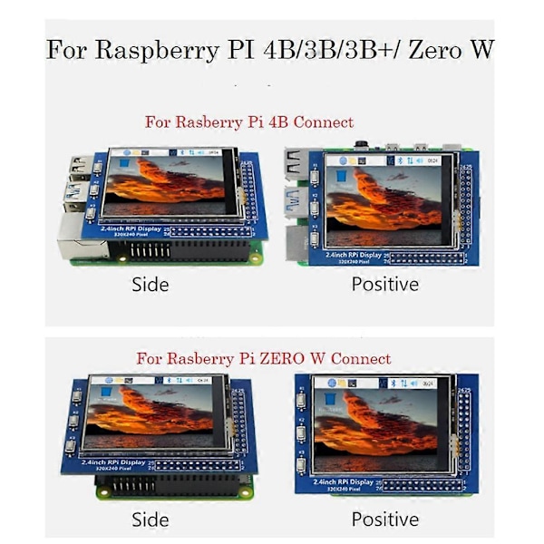 2.4 Tommer RPI Skærm til 4B/3B/3B+/ Zero W Resistiv Touch Skærm Kapacitiv Monitor 320X240 med Til