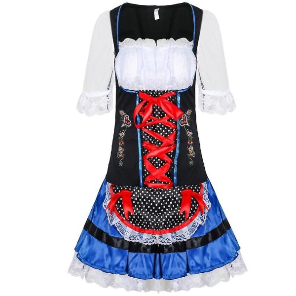 Naisten Olutpiika Oktoberfest Dirndl Mekko Saksalainen Heidi-tyttö Asu Uniformu Pukujuhla Mekko