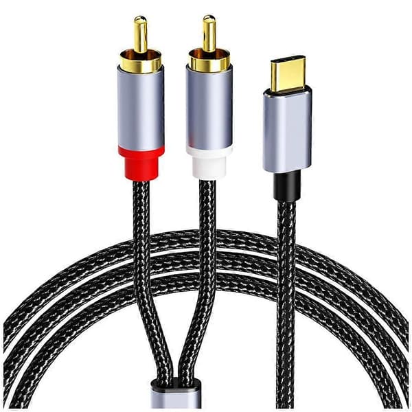 USB C till 2RCA Ljudkabel Adapter Typ-C till Dubbel RCA 1M