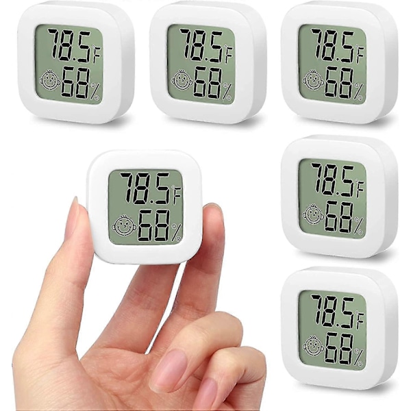 5 st Bärbar Mini LCD Termometer Inomhus Hygrometer Temperatur Luftfuktighet