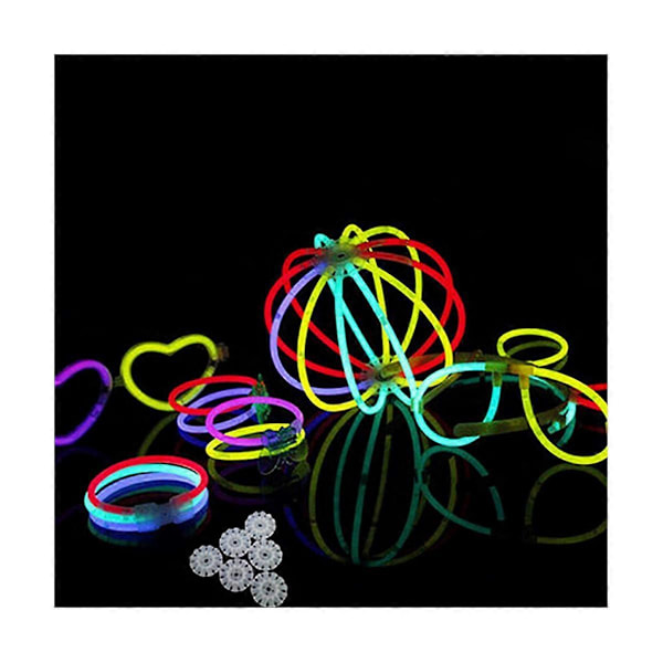 100 stk. fluorescerende lysende glow sticks armbånd halskjeder for bryllupsfest glow sticks lyse farger