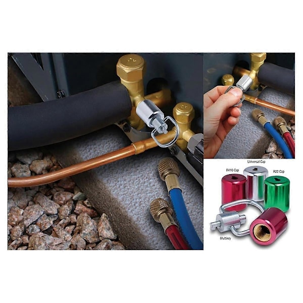 Låsenøkkel for kjølemiddellokk, Tamper Multi-nøkkel Kompatibel med 410a R22 Kjølemiddel HVAC-låsing