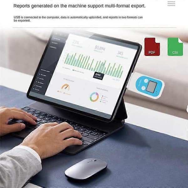 TempU 07B Temperatur-/Luftfuktighetslogger Digital USB Datalogger Termometer Hygrometer för Kylning