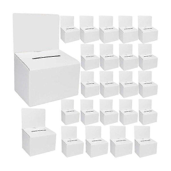 24-pack Kartong Valurnor med Spår, Lotterilådor 15x15 cm Kartong Valurna