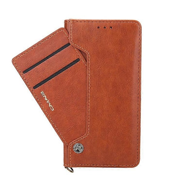 CMAI2 PU Läder Kortfack Plånbok Telefonfodral Kompatibelt För iPhone 12/12 Pro Brown