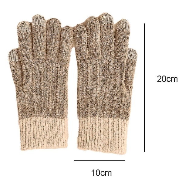Talvi kosketusnäyttö venyvät lämpimät taikakäsineet lämmin villaneulos paksu fleece Style2