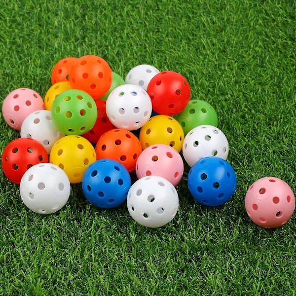 Harjoitusgolfpallot 24 kpl, 42 mm muoviset golfpallot, harjoitusgolfpallot takapihalle, harjoitusgolfpallot (monivärinen)