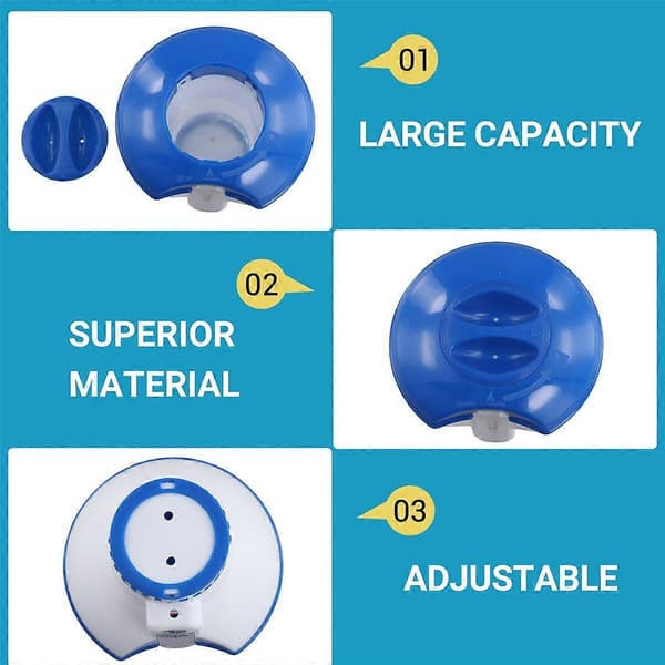 5 st Flytande Klor Tablettdispenser för Pool med Termometer Automatisk Pillbox Spa Pool