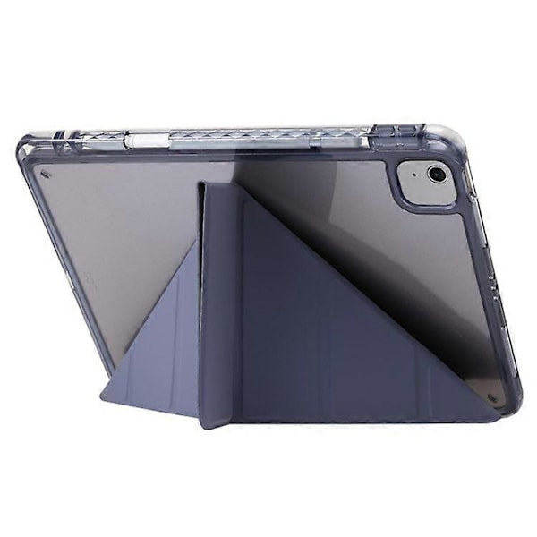 Yhteensopiva iPad Air 11 (2024) Kotelo PU Nahka Origami Jalusta Läpinäkyvä Tablettisuojus LightBlue