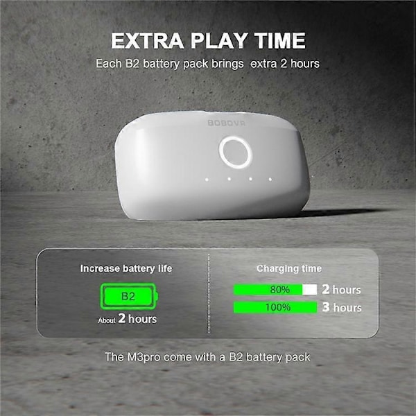 BOBOVR M3 Pro Kompatibel Med Meta Quest 3S / 3 VR Headset Hovedrem 5200mAh Batteripakke Hovedbøjle