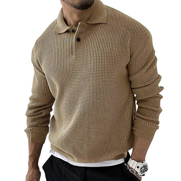 Höst Vinter Herrtröja Stickade Pikétröjor Slag Enfärgad Stickad Pullover Social Streetwear Casual Business Herrkläder Black M