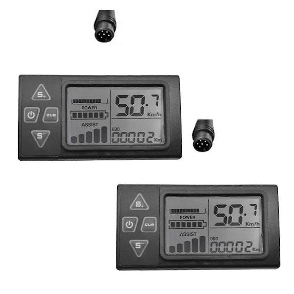 Sähköpyörän S861 LCD-näyttö 6-napainen 24V 36V 48V Ebike-käsikäyttöinen nopeusmittari vedenpitävä liitin