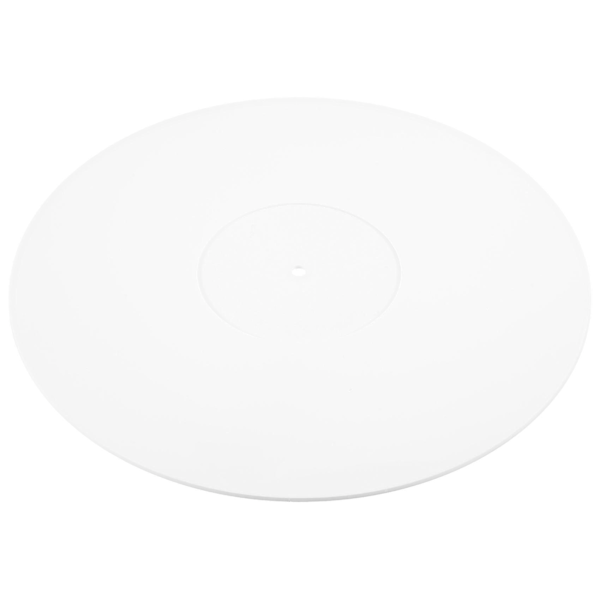 Akryl Slipmat for Platespillere - 2,5 mm Tykk Gir Strammere Bass - 12-tommers Platematte (hvit)