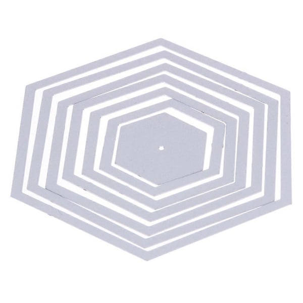 7 stk./sæt Hexagon Spiral Skærestempler Stencils DIY Scrapbooking Dekorativt Papirkort Skabelon Klip