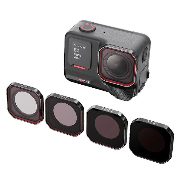 AMAGISN 4-pack Linssfilterset för Insta360 ACE PRO 2 Kameratillbehör Anti-dim Vattentätt Filterkit