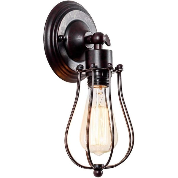 Teollinen seinävalaisin Vintage-valaistus Säädettävä rustiikkinen lanka seinävalaisin Metallihäkki seinävalaisin Edison-tyylinen lamppu Antiikkinen kuistivalo (polttimo ei sis.)
