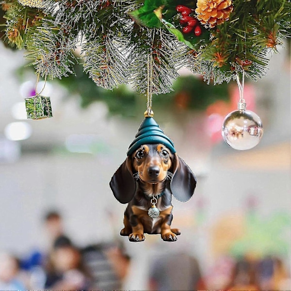 Hundejuletrepynt - 7 stk. Dachshund-hundejuletrepynt Juletreanheng Hengende anheng