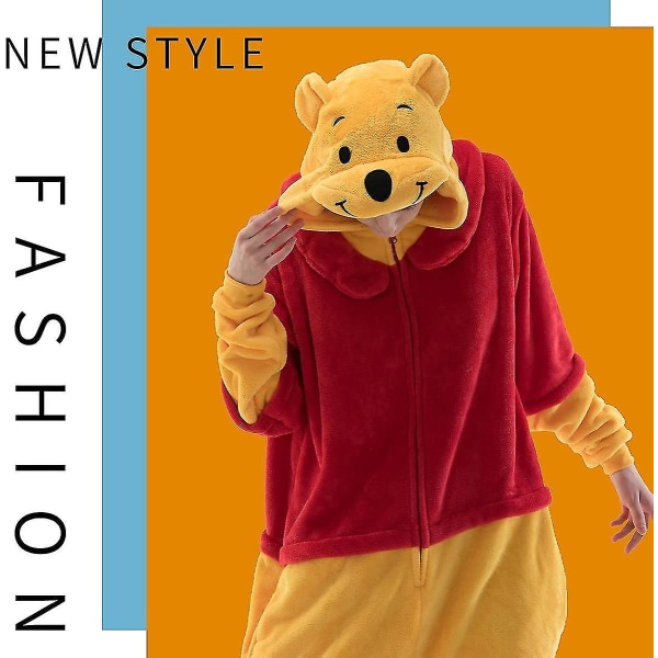 Flanell Cosplay Animals One-Piece Halloween kostym Pyjamas Loungewear Pooh XL