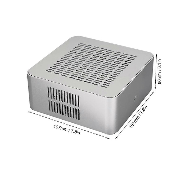 Alumiinikotelo Pieni Pöytätietokonekotelo PSU HTPC Mini-ITX PC-kotelo 2 USB 3.0 -porttia