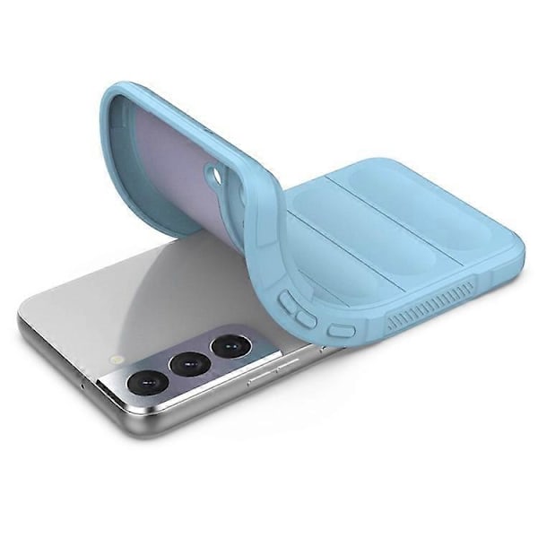Stöttåligt skal kompatibelt med Samsung Galaxy S22 5G, robust baksida, mjukt TPU-telefonskal LightBlue