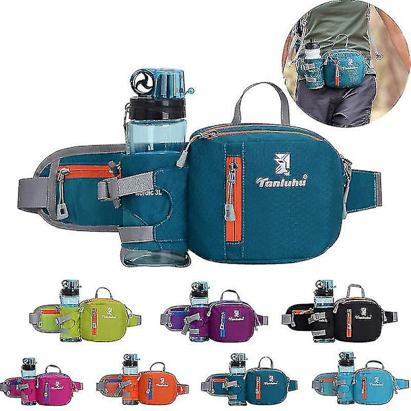 Löpväska Bältesväska Utomhus Marathon Gym Sport Fitness Vattenflaskväska Midjeväska Dark Green