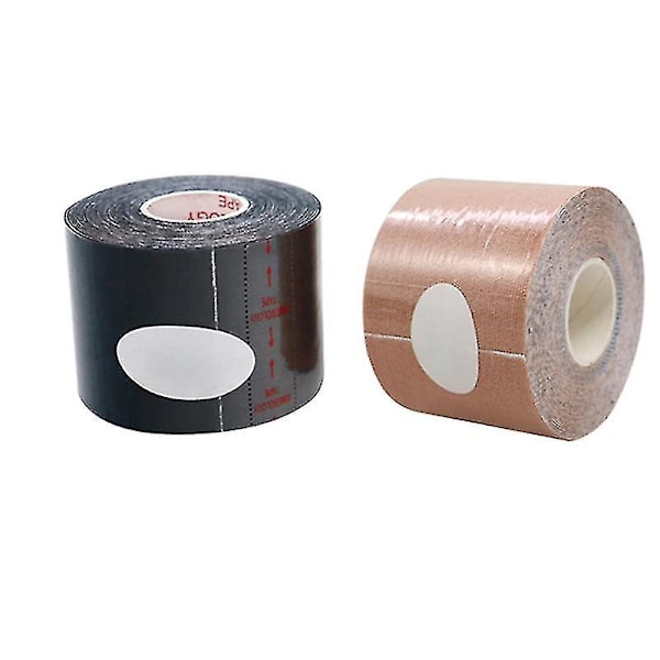 1 Rulle Brösttejp Andningsbar Självhäftande Brösttejp För Axelbandslös Look Och Bröstlyft Black 10cm