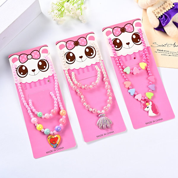 Halskæder til børn Piger Enhjørning Tegneserie Prinsesse Smykker Piger Armbånd Baby Tilbehør Børnesmykker Gaver Style1