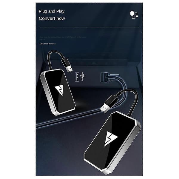 2-in-1 langaton Carplay Android -sovitin USB-langaton sovitin Autosovitin Muunna langallinen Android Auto langattomaksi